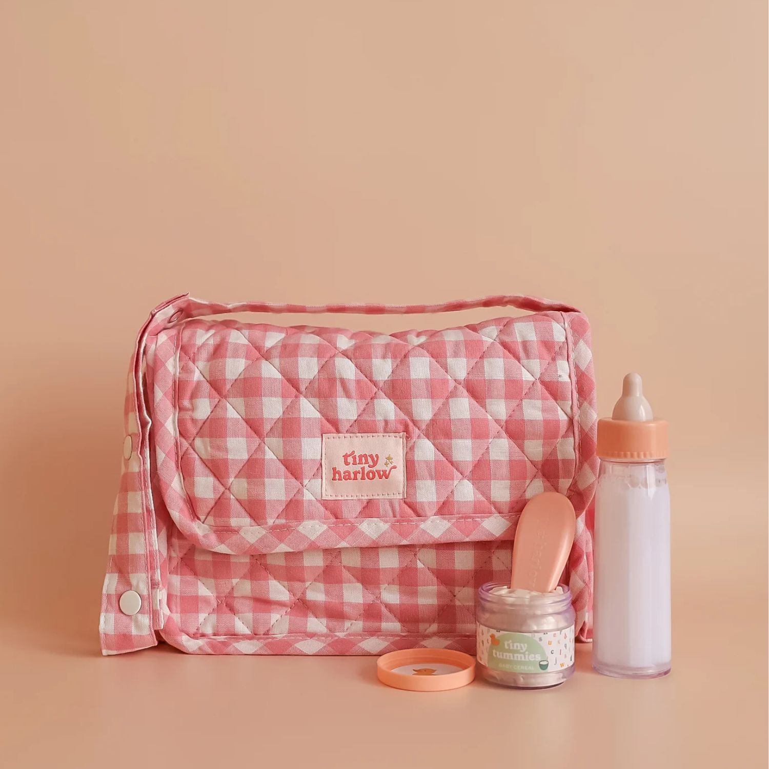 Sac à langer pour poupée avec accessoires Vichy (Tiny Harlow) - Image 2