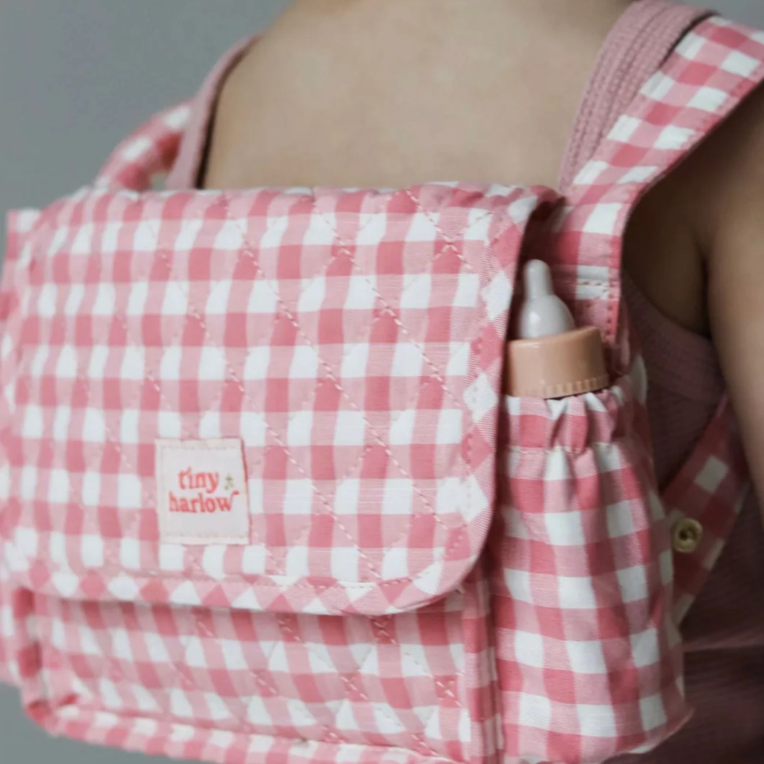 Sac à langer pour poupée avec accessoires Vichy (Tiny Harlow) - Image 4