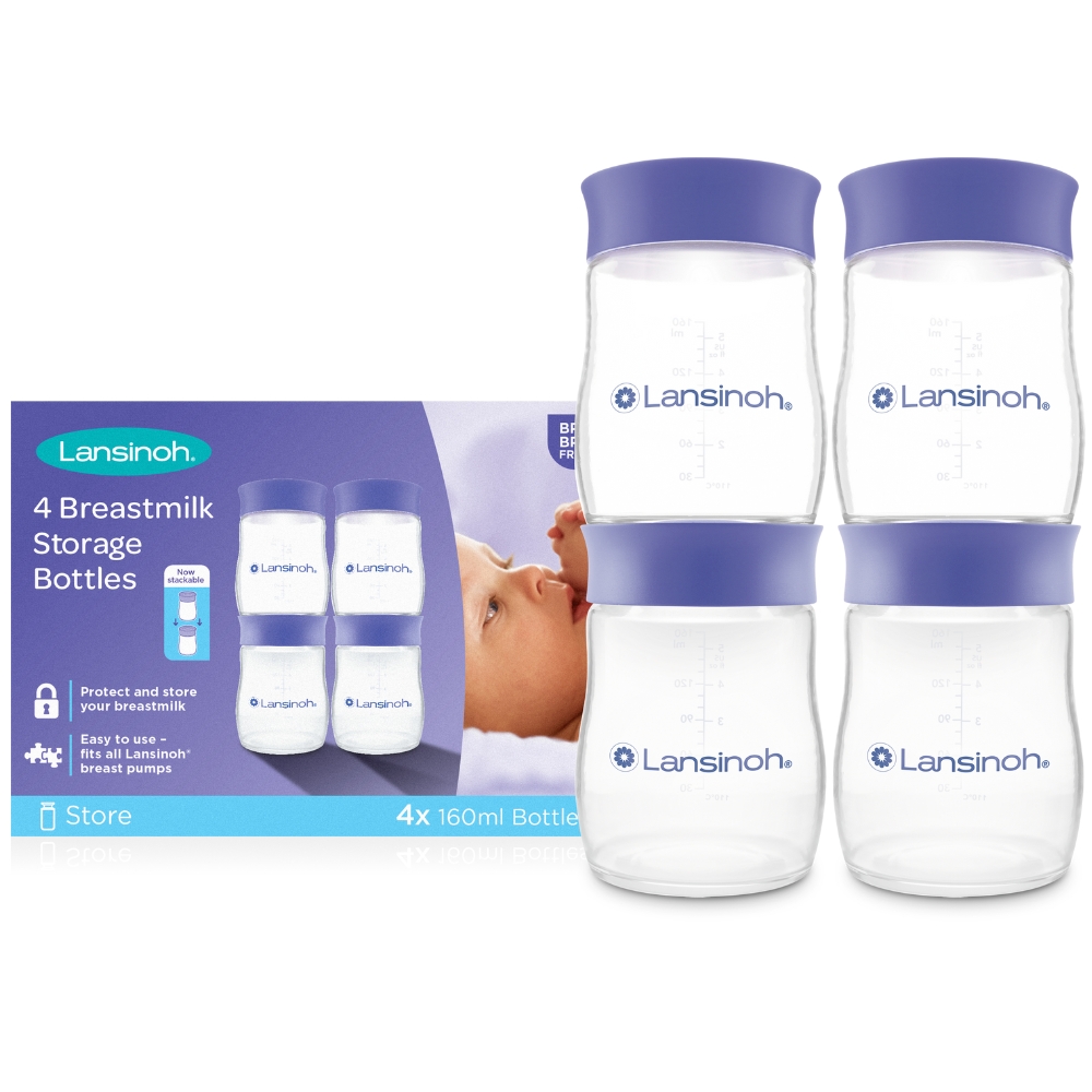 Lansinoh - Lot de 4 pots de conservation du lait maternel