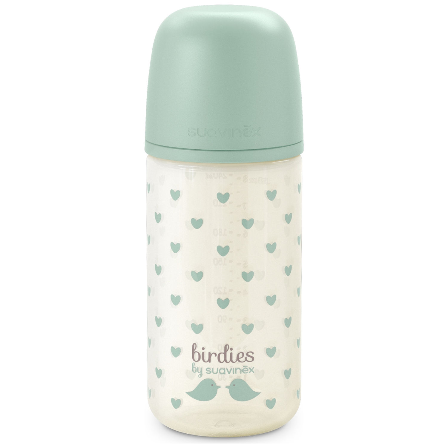 Suavinex - Biberon en verre tétine SXPro S Birdies Vert (240Ml)