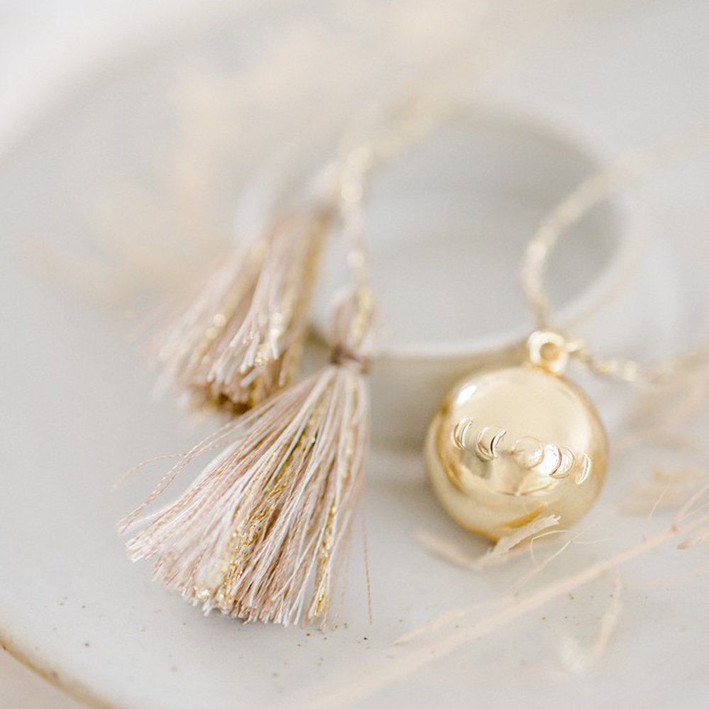 Pleine Lune - Bola de grossesse Astre cordon moka (or jaune 18 carats)