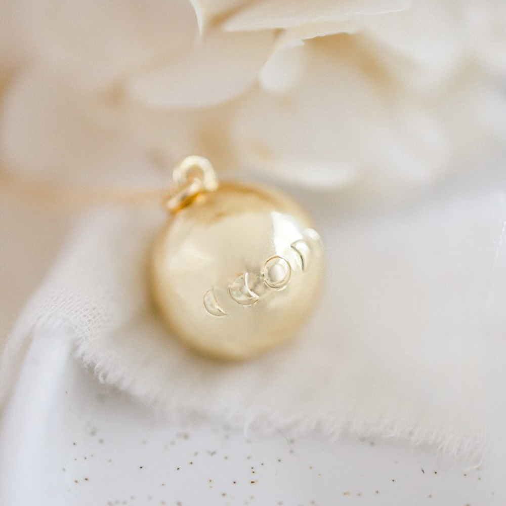 Bola de grossesse Astre cordon moka (or jaune 18 carats) (Pleine Lune) - Image 2