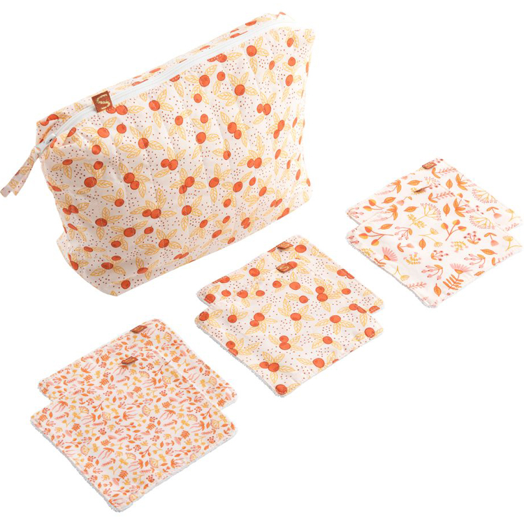 Trousse de toilette + 6 carrées éponge Esmée (Sauthon) - Couverture