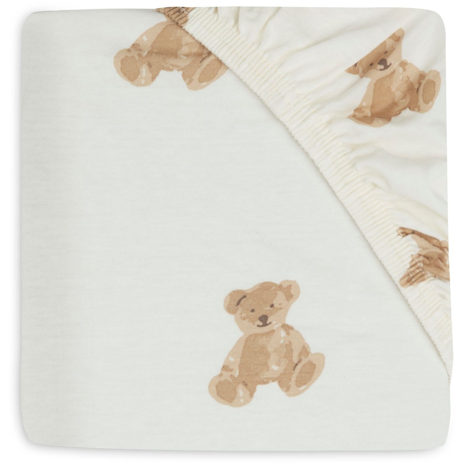 Jollein - Drap housse en jersey 70x140cm / 75x150cm Teddy Bear - Ecru