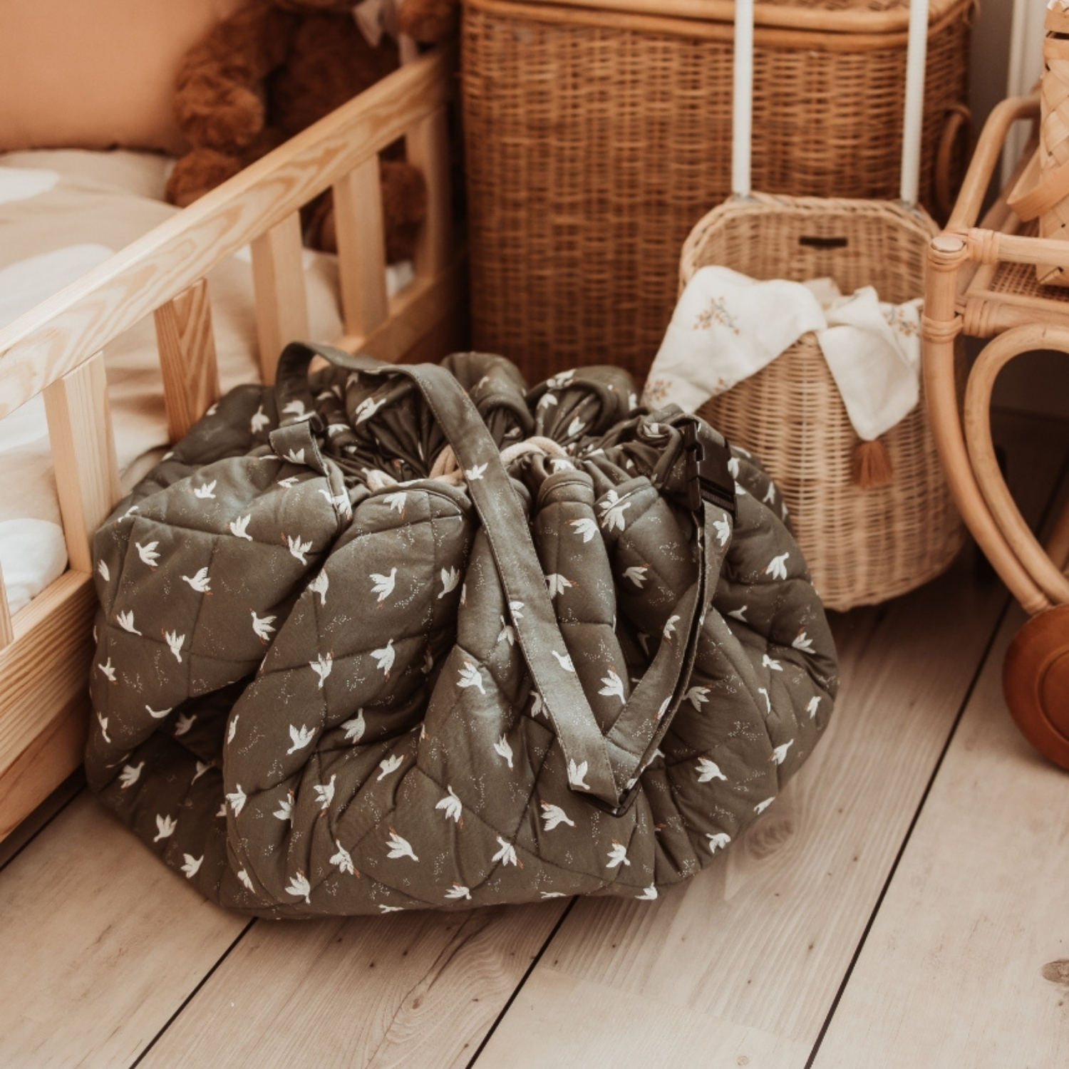 Tapis de jeu 2 en 1 Noomad Organic Soft Birds (Play&Go) - Image 3