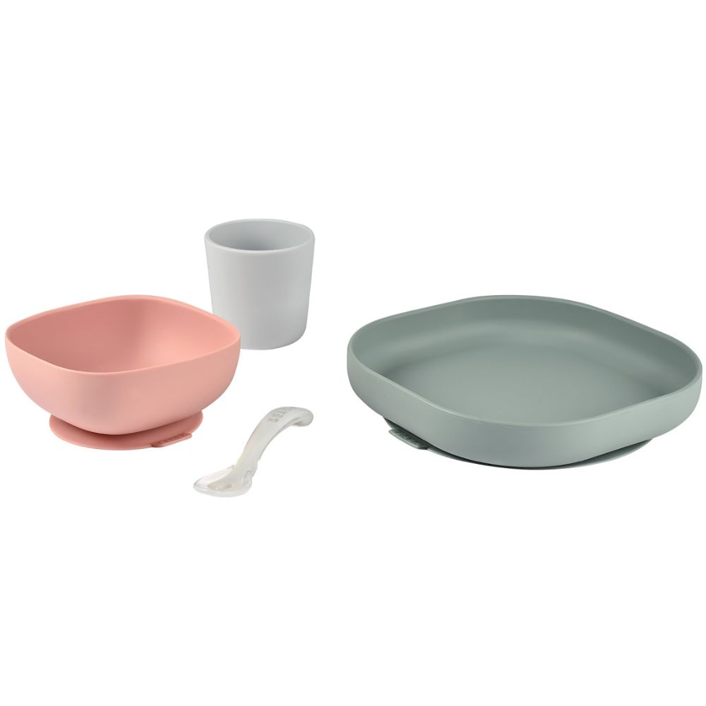 Coffret repas en silicone eucalyptus (4 pièces) (Béaba) - Image 1