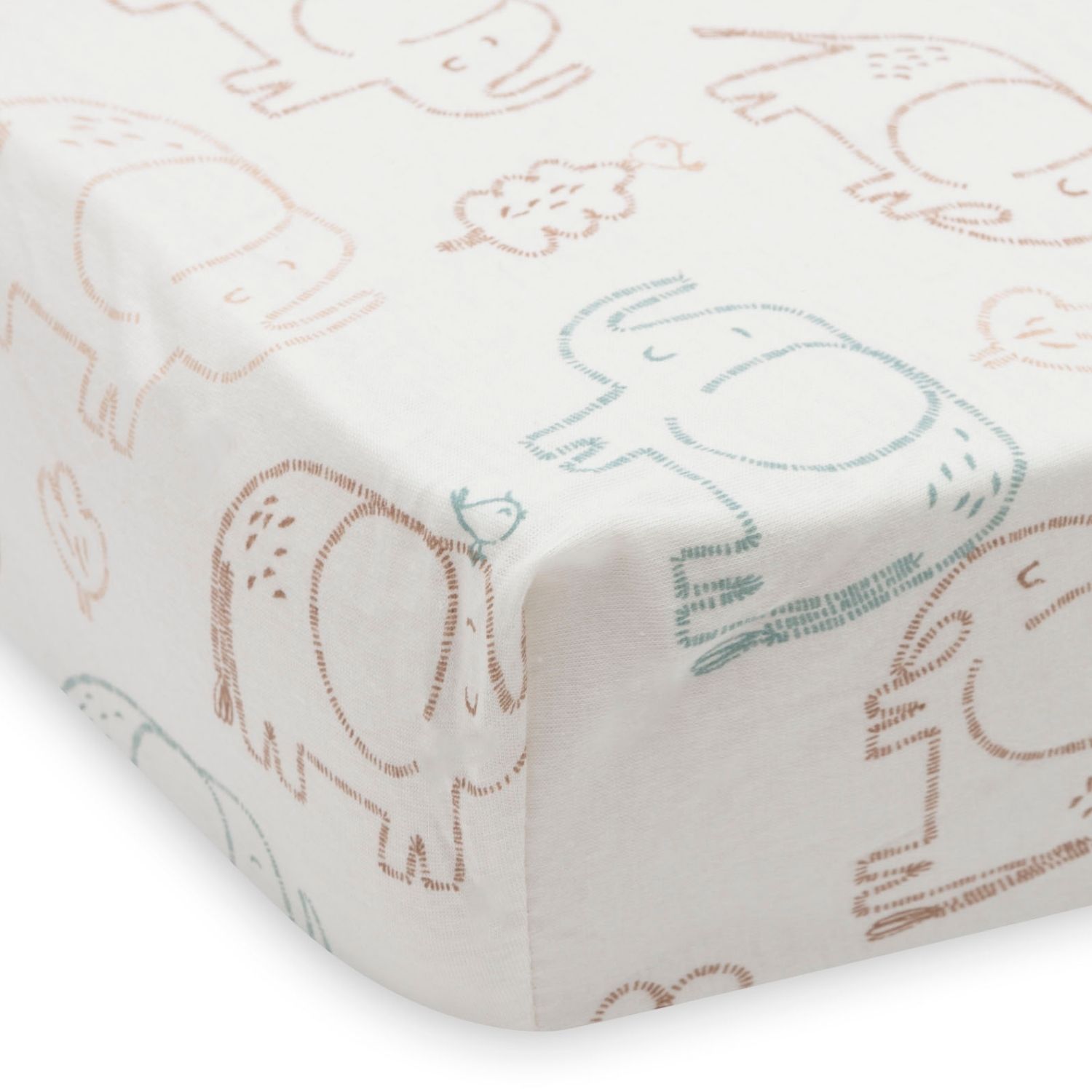 Drap housse en jersey Elephant Tales (60 x 120 cm) (Jollein) - Image 3