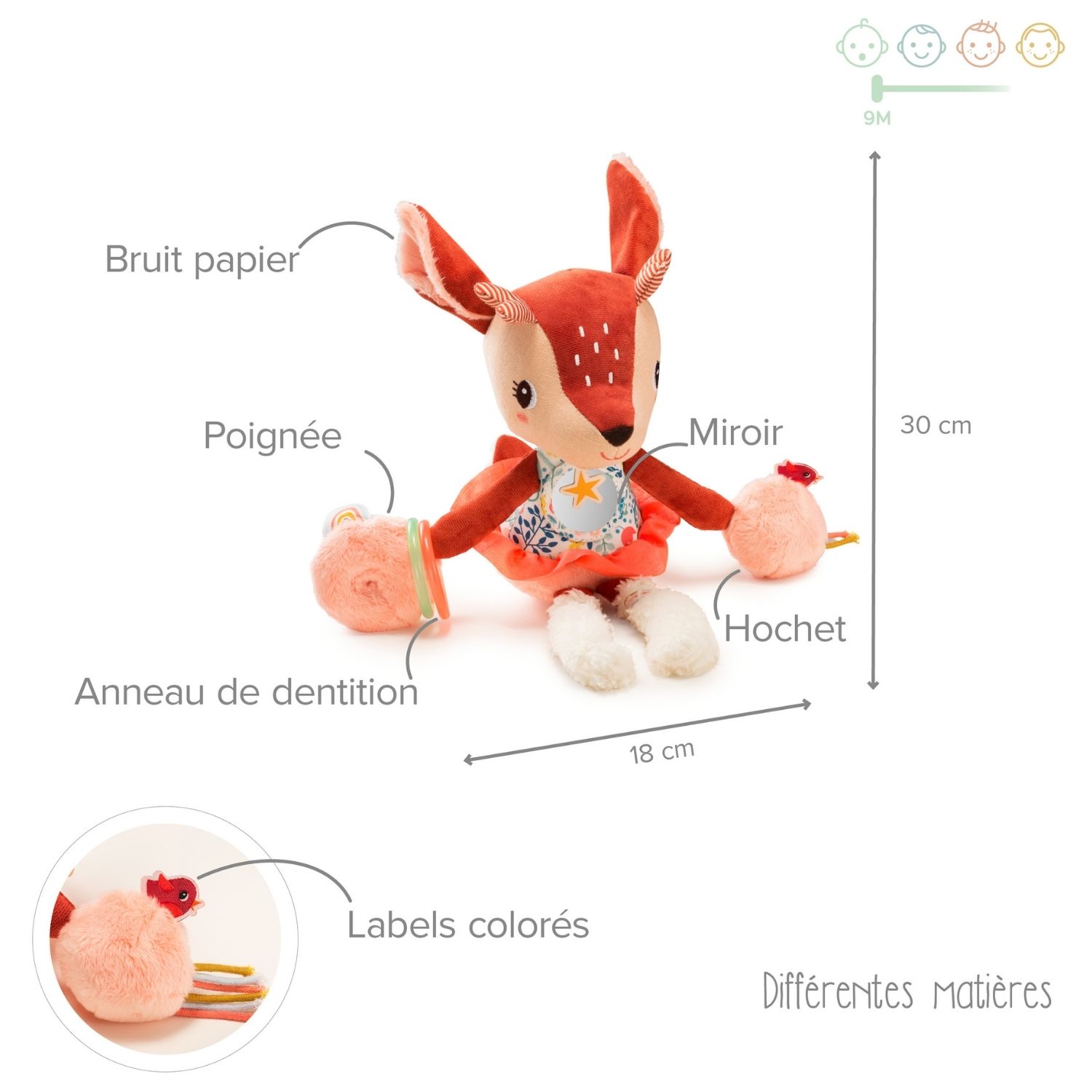 Peluche multi-activités Stella le faon (Lilliputiens) - Image 9