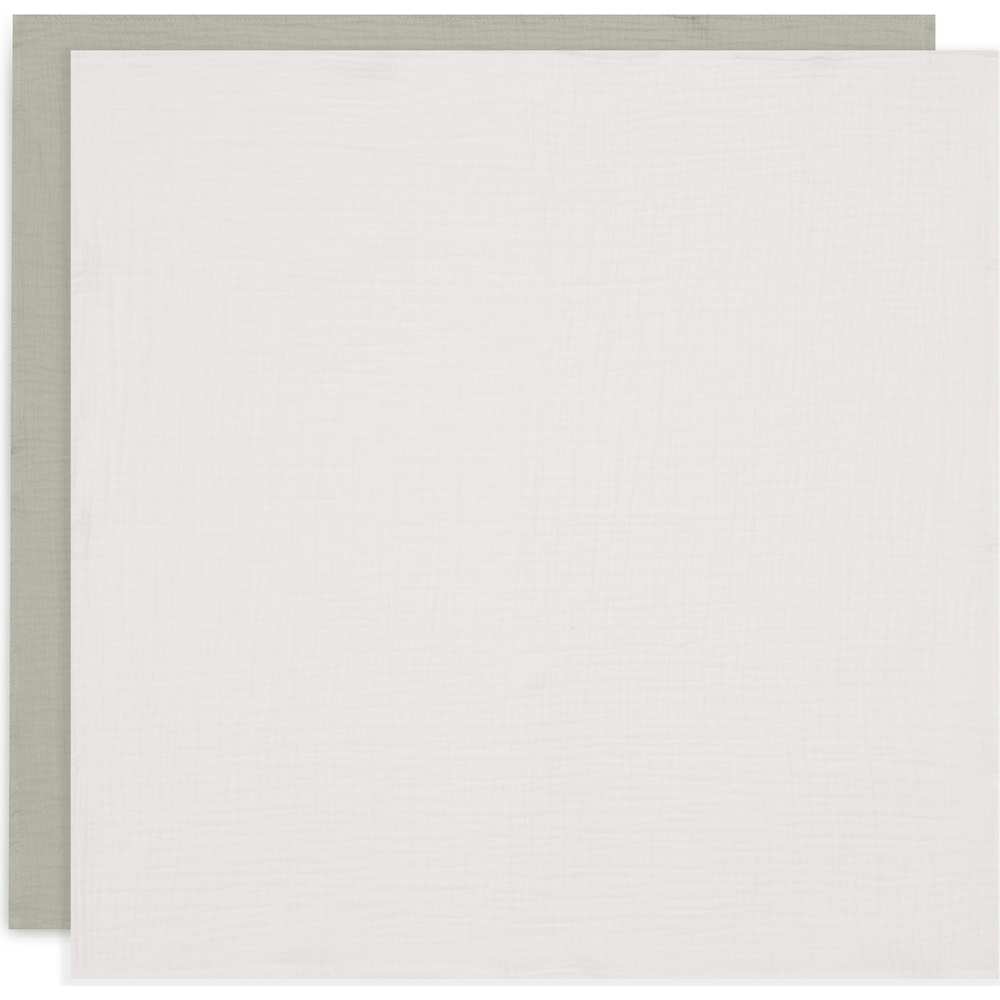 Lot de 4 langes en coton Olive Green-Ivory (70 x 70 cm) (Jollein) - Image 1