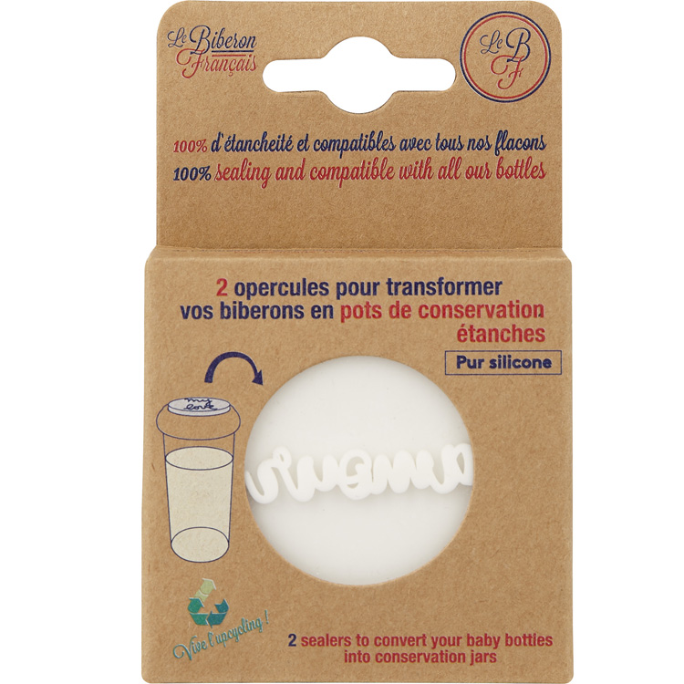Lot de 2 opercules en silicone pour biberon nuages & amour (Le biberon français) - Image 5