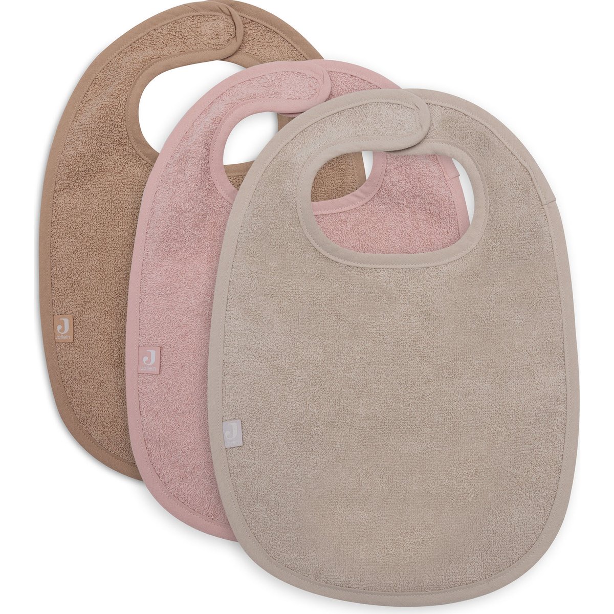 Lot de 3 bavoirs en éponge Wild Rose-Nougat-Biscuit (Jollein) - Image 1