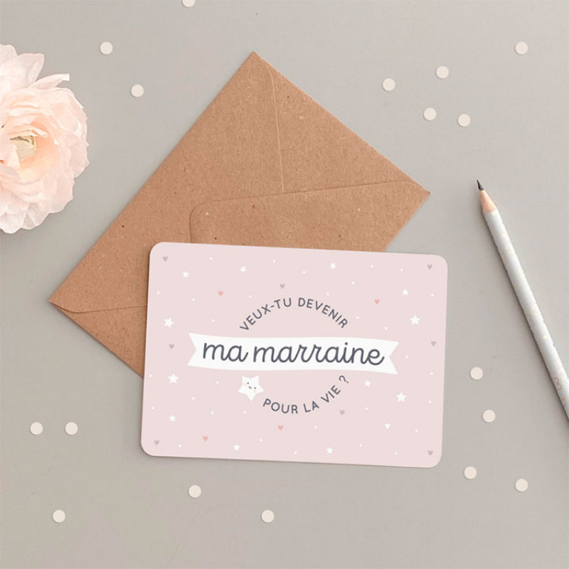 Carte demande Veux-tu devenir ma marraine (Zü) - Image 2