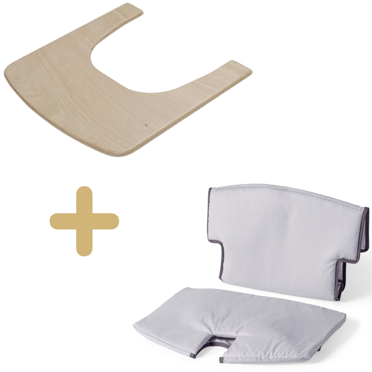 Geuther - Pack tablette et coussin pour chaise haute Syt évolutive naturelle