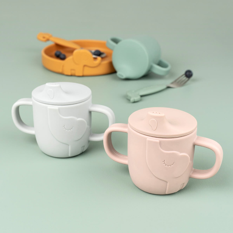 Tasse à bec en silicone Peekaboo Elphee Rose (Done by deer) - Image 2