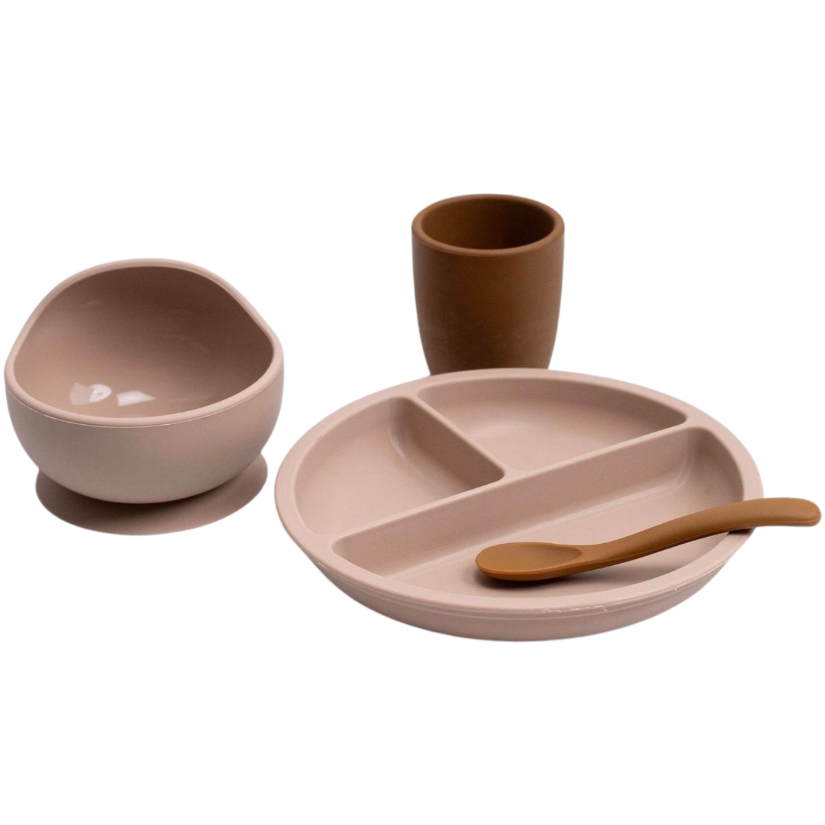 Coffret repas en silicone Sable-Caramel (4 pièces) (Trois Kilos Sept) - Image 1