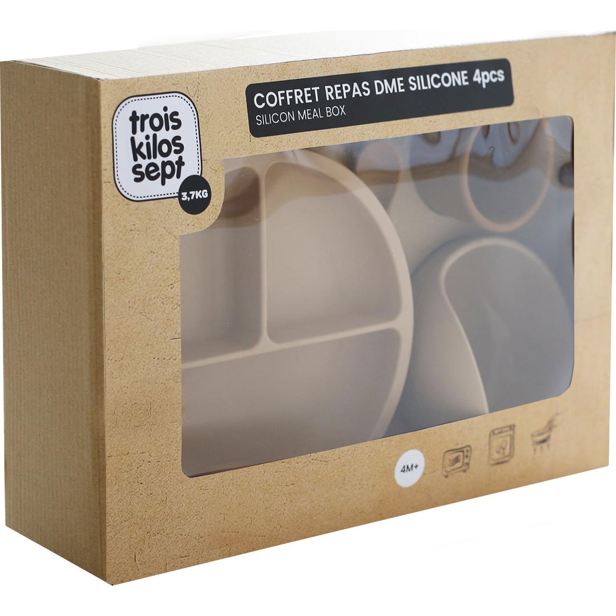 Coffret repas en silicone Sable-Caramel (4 pièces) (Trois Kilos Sept) - Image 5