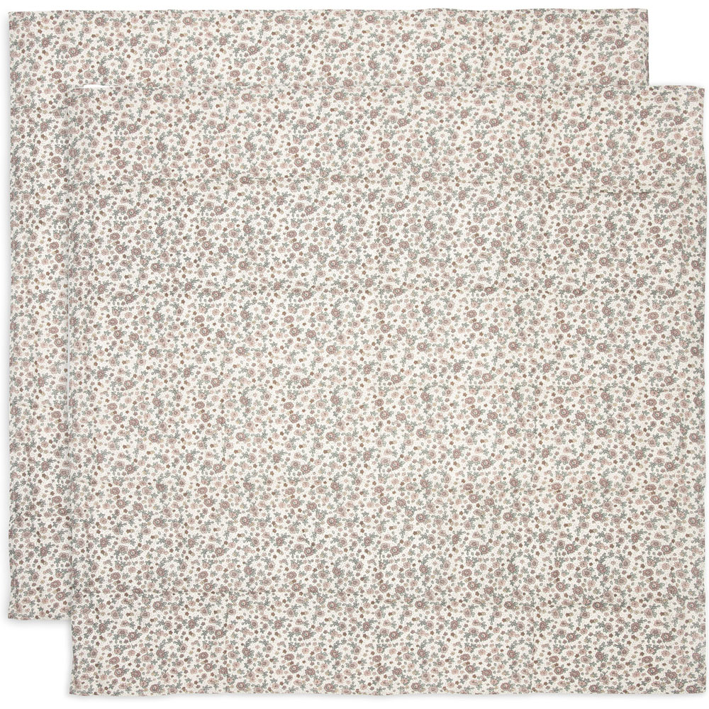 Jollein - Lot de 2 maxi langes en gaze de coton Retro Flowers (115 x 115 cm)