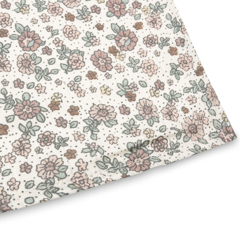 Lot de 2 maxi langes en gaze de coton Retro Flowers (115 x 115 cm) (Jollein) - Image 4