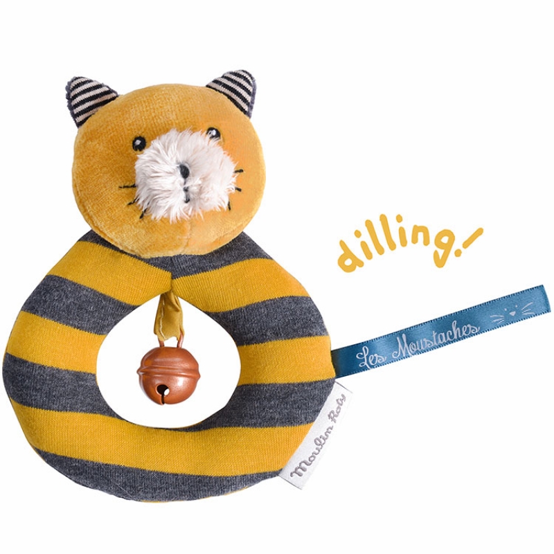 Moulin Roty - Hochet anneau chat Lulu Les Moustaches