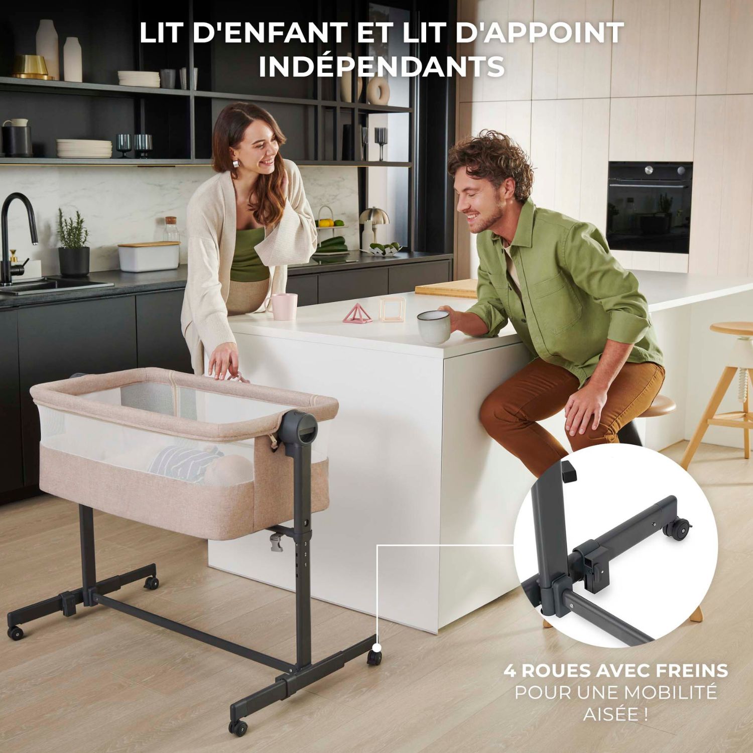 Lit cododo 2 en 1 Nestee Up 2 Beige (Kinderkraft) - Image 1