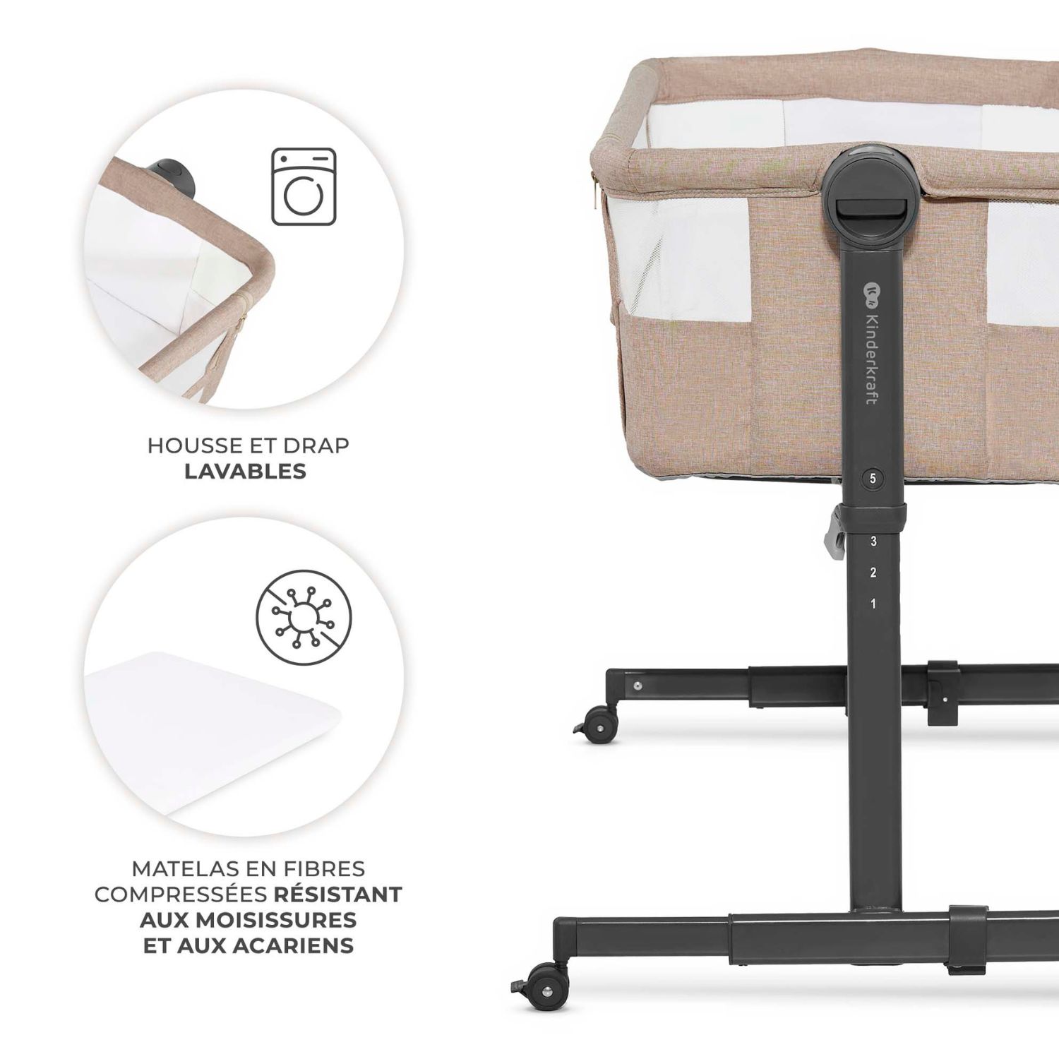 Lit cododo 2 en 1 Nestee Up 2 Beige (Kinderkraft) - Image 3