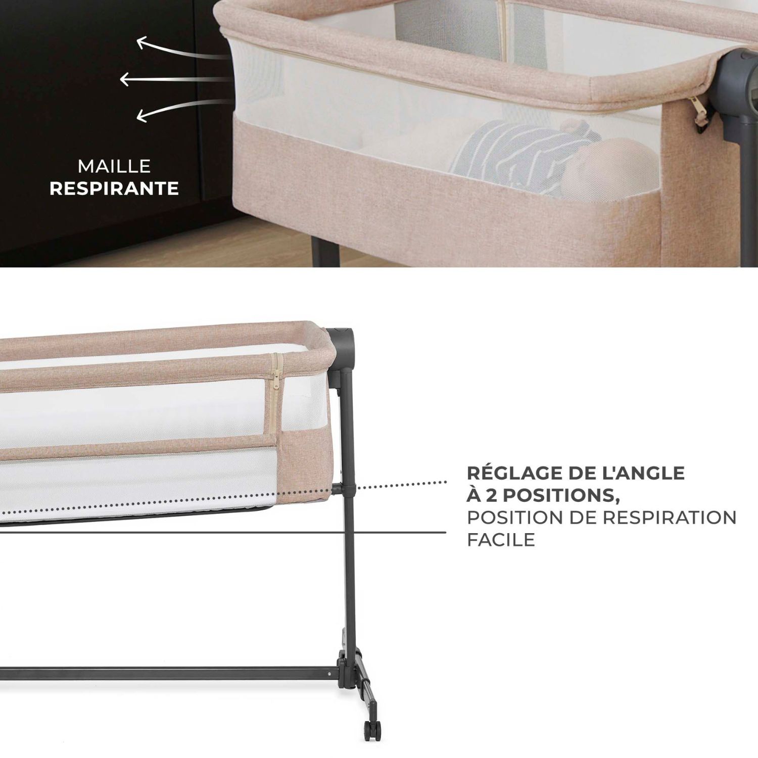 Lit cododo 2 en 1 Nestee Up 2 Beige (Kinderkraft) - Image 4