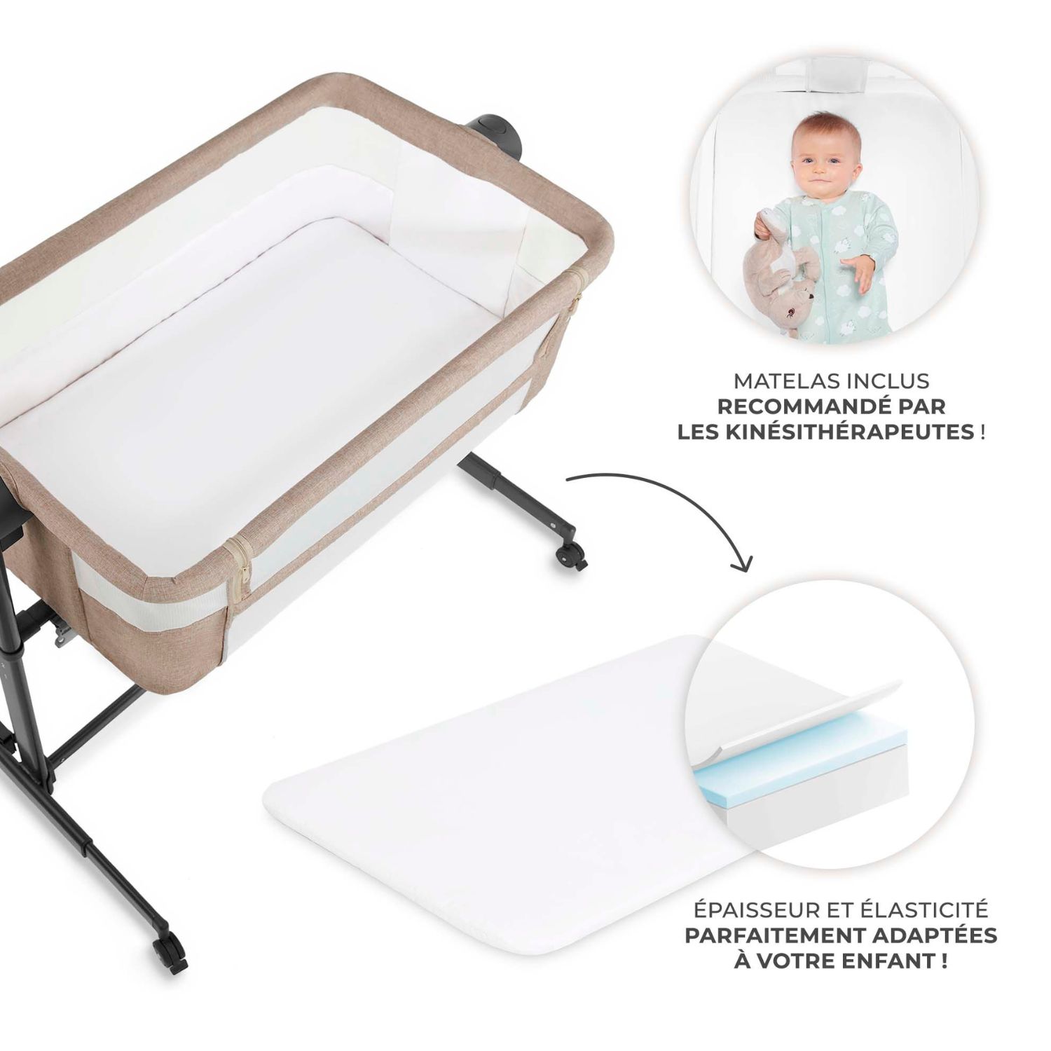 Lit cododo 2 en 1 Nestee Up 2 Beige (Kinderkraft) - Image 5