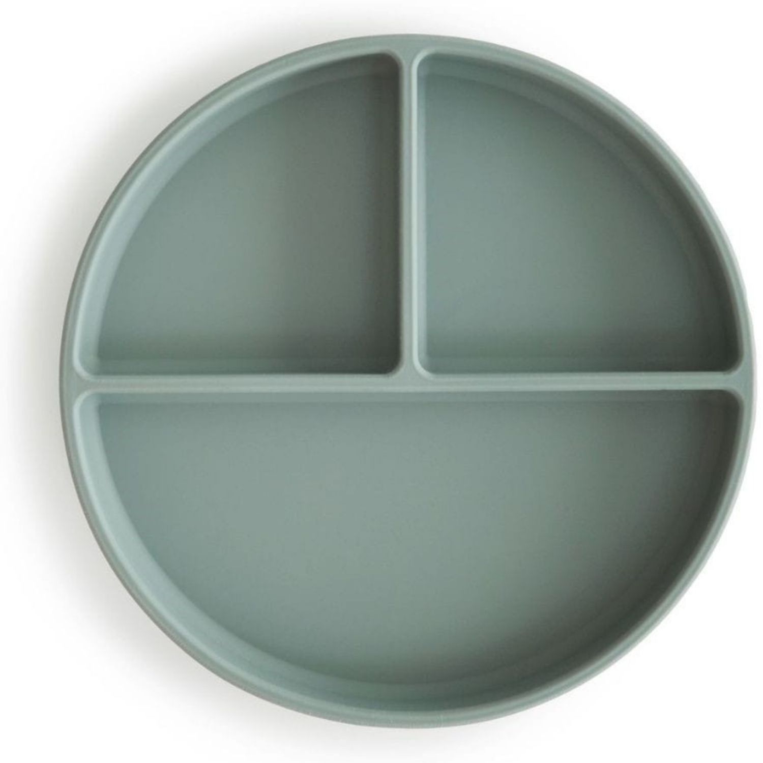 Mushie - Assiette à compartiments en silicone avec ventouse Cambridge blue