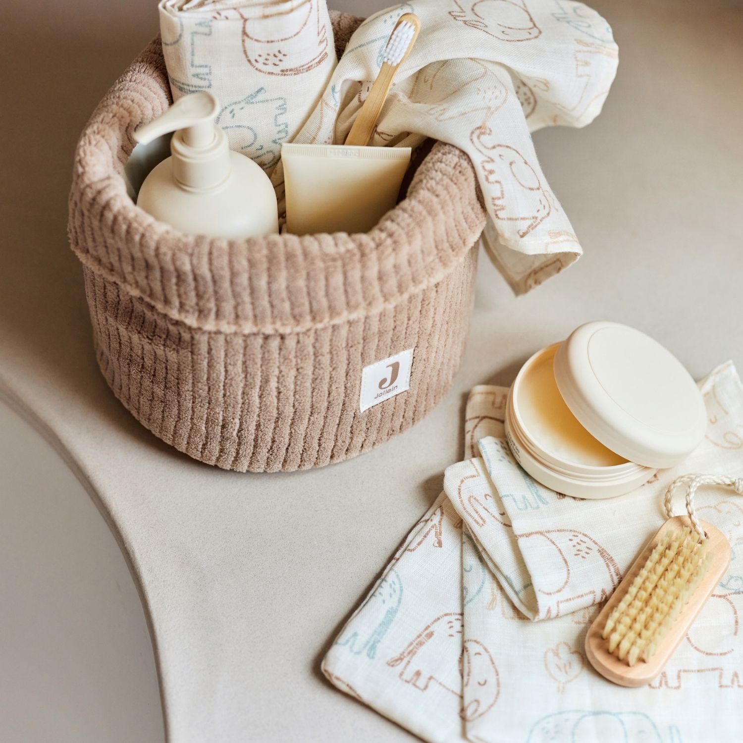 Panier de rangement Cloudy Rib Milky Coffee (14 x 18 cm) (Jollein) - Image 5