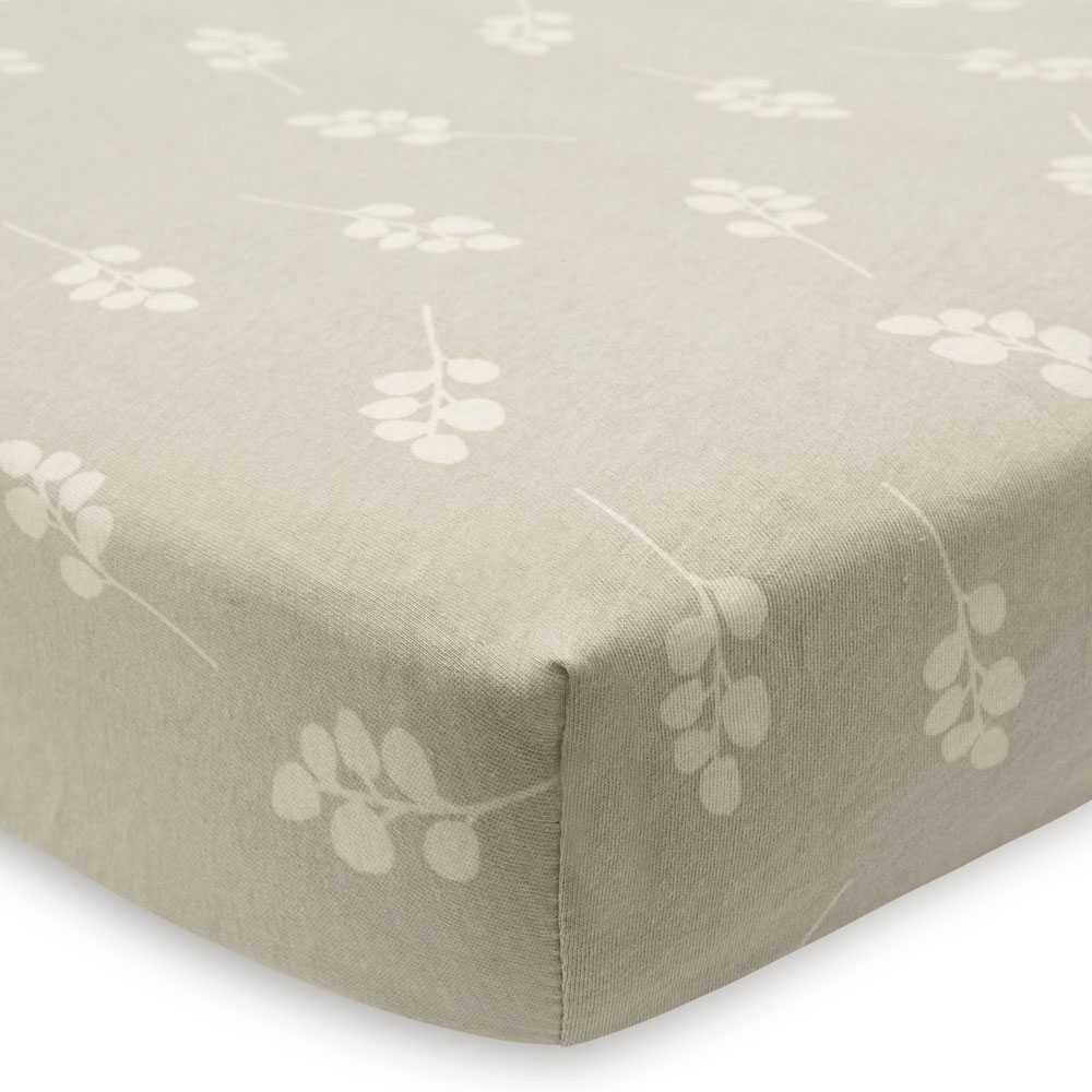 Drap housse en jersey Twig Olive Green (40 x 80 cm) (Jollein) - Image 3