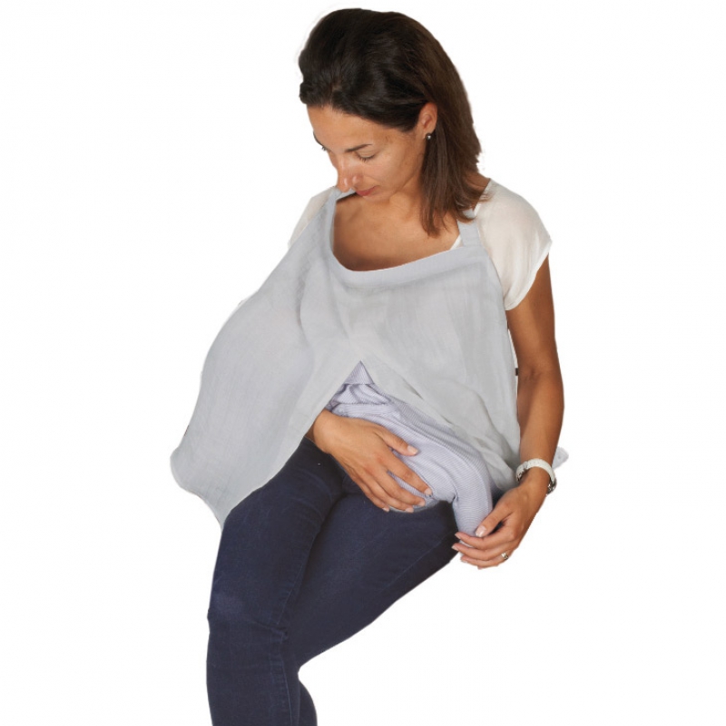 Voile d'allaitement gris Tin&eacute;o