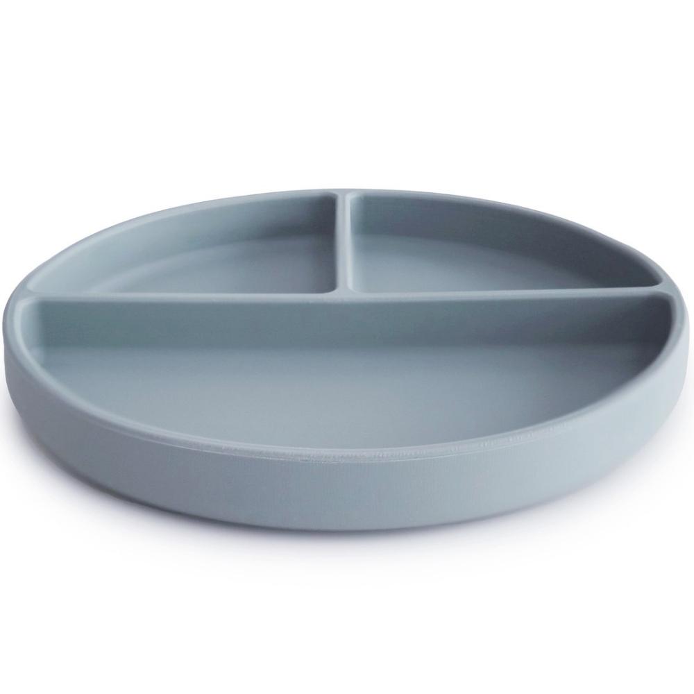 Assiette à compartiments en silicone avec ventouse Powder blue (Mushie) - Image 5