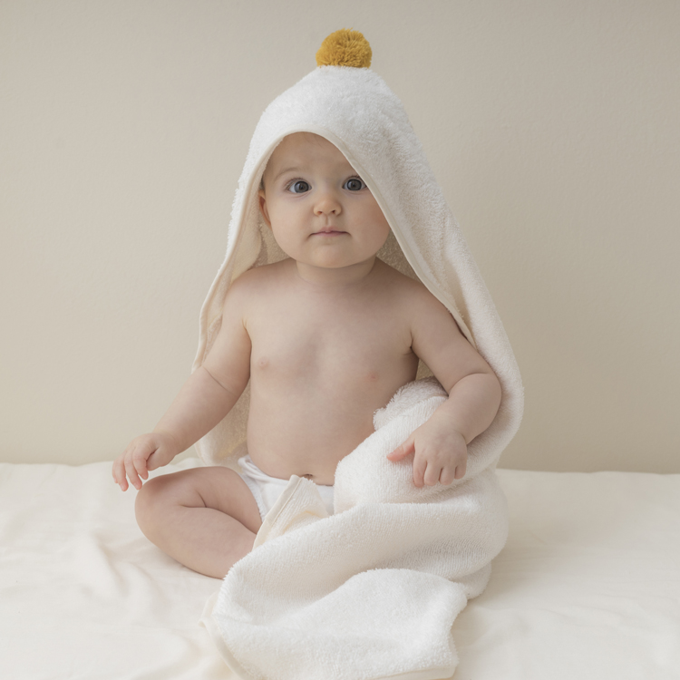 Cape de bain écru So cute (73 x 73 cm) (Nobodinoz) - Image 5