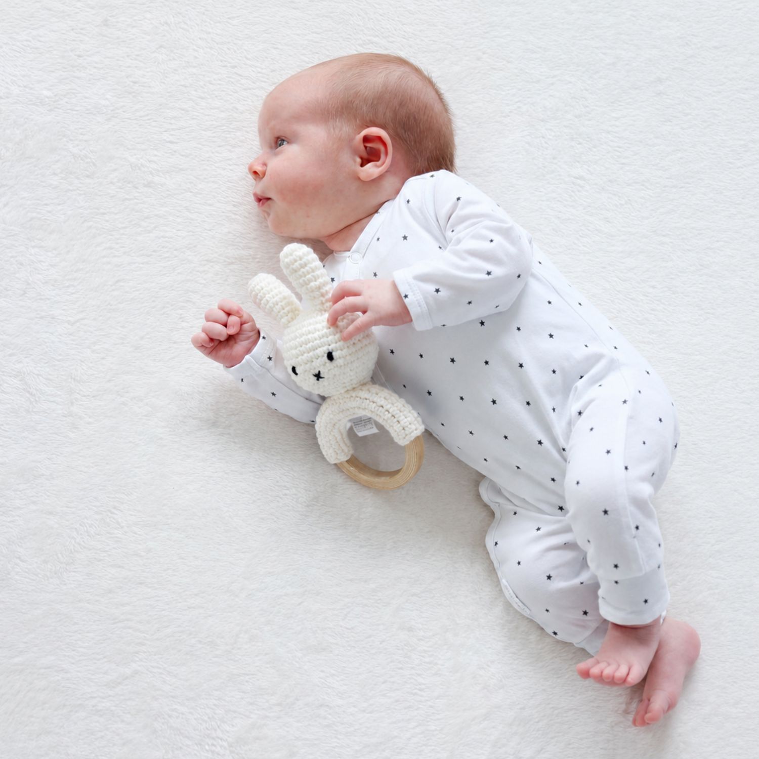 Hochet anneau de dentition Miffy blanc (Just Dutch) - Image 1