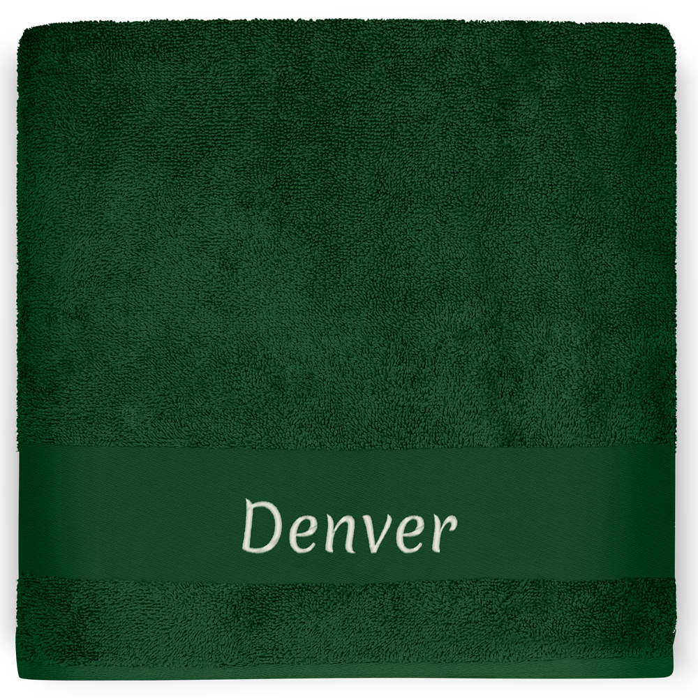 Serviette de bain dino vert forêt personnalisable (70 x 140 cm) (L'oiseau bateau) - Image 1