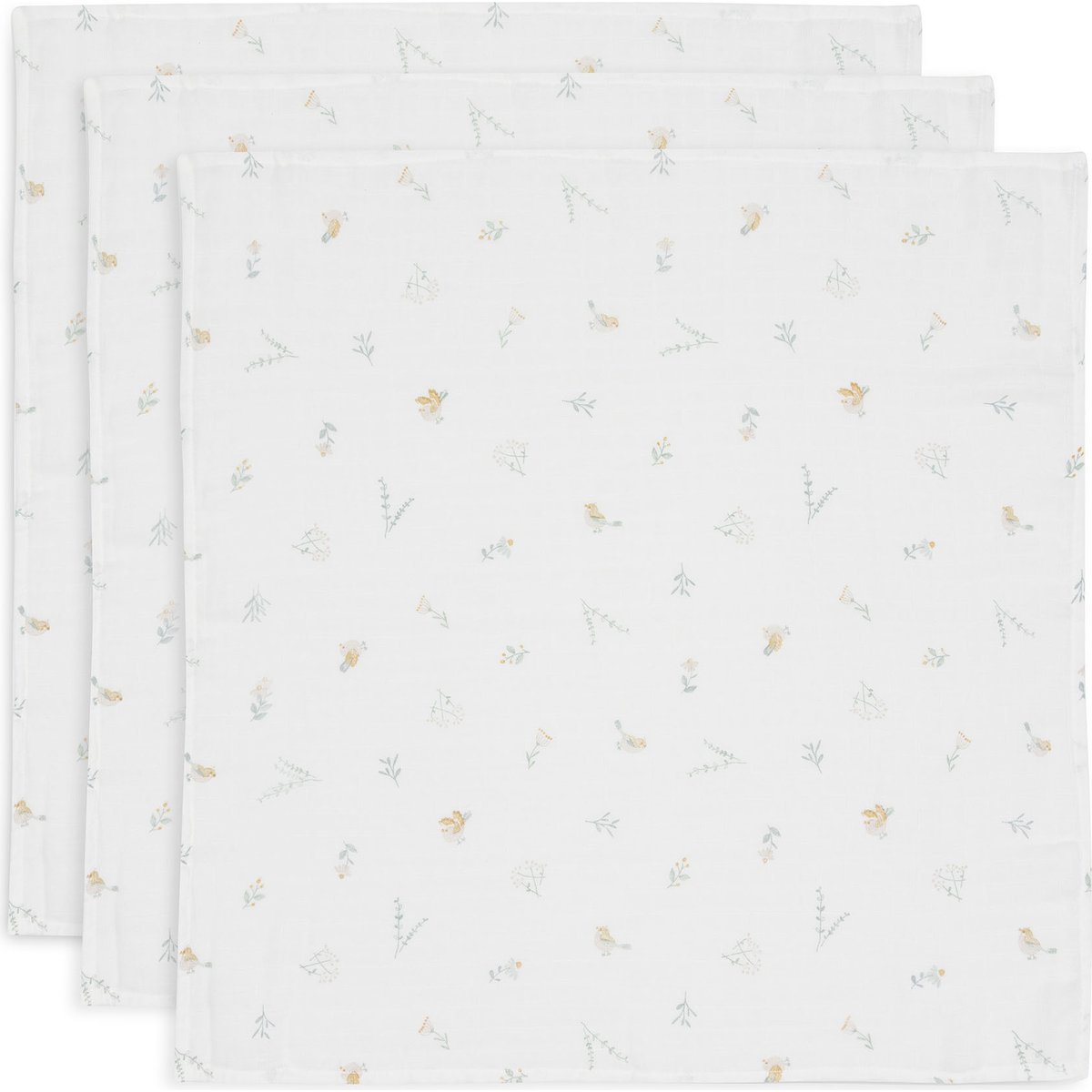 Jollein - Lot de 3 langes en coton Lovely Birds (70 x 70 cm)