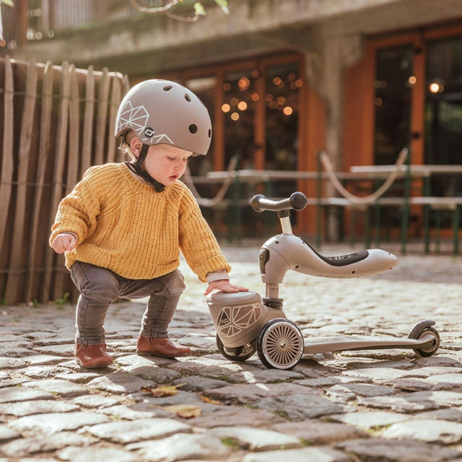 Porteur évolutif en Highwaykick 1 Lifestyle Brown Lines (Scoot and ride) - Image 2