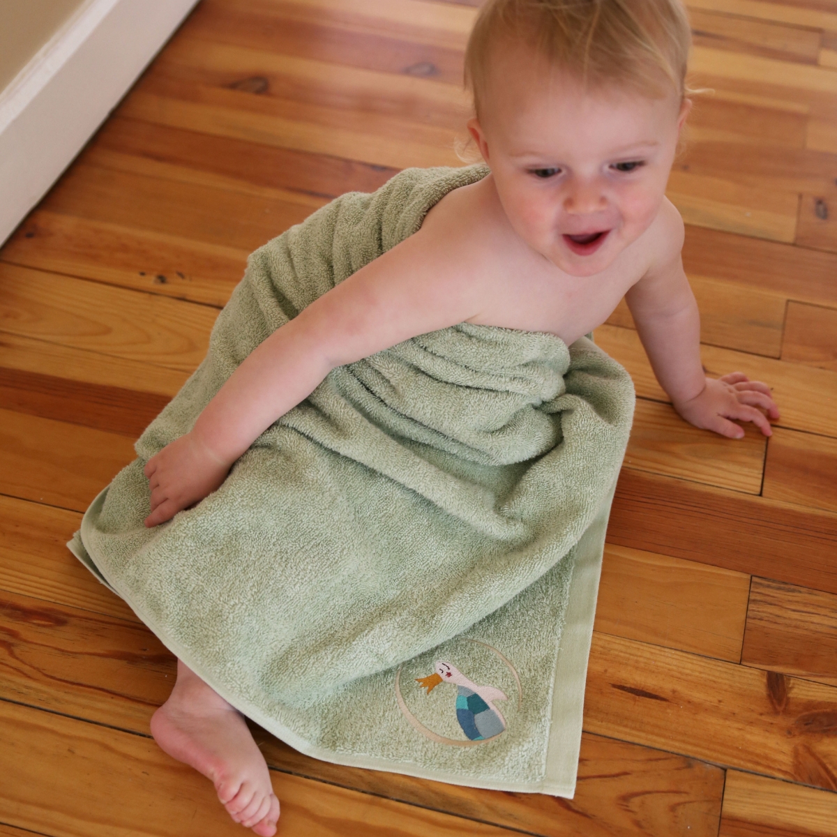 Serviette de bain tortue menthalo (70 x 140 cm) (L'oiseau bateau) - Image 1