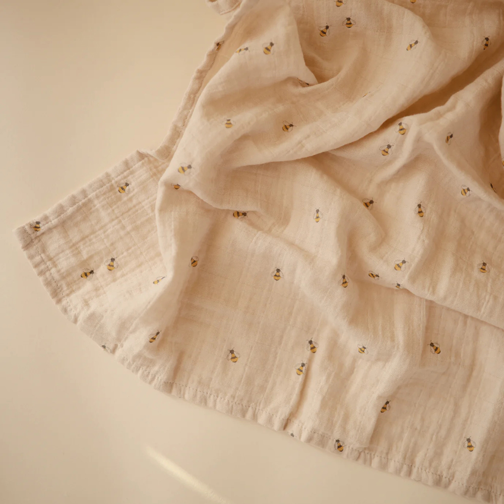 Maxi lange en coton Bee (120 x 120 cm) (Mushie) - Image 4