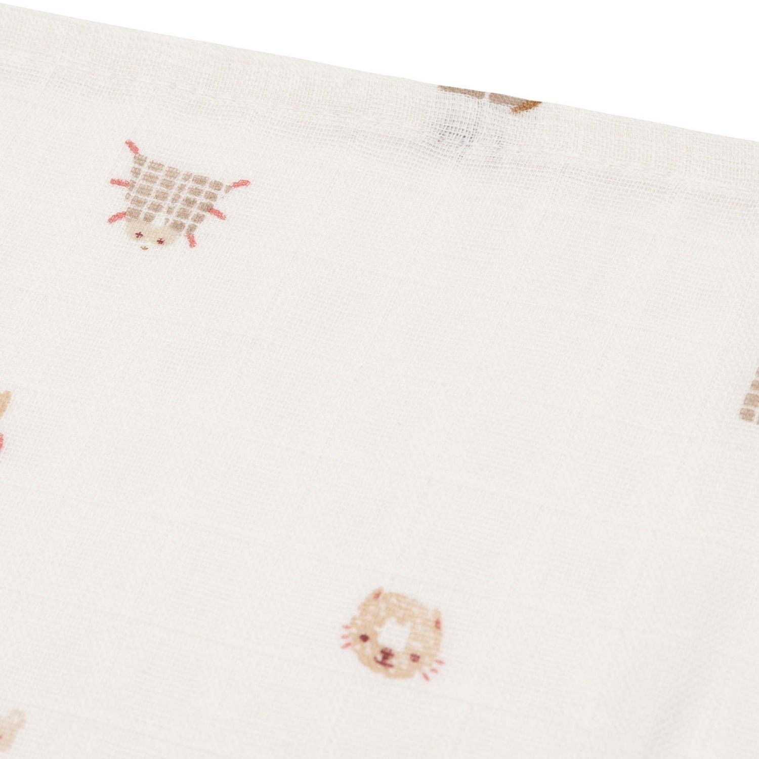Lot de 3 langes en gaze de coton Animal Friends (70 x 70 cm) (Jollein) - Image 6
