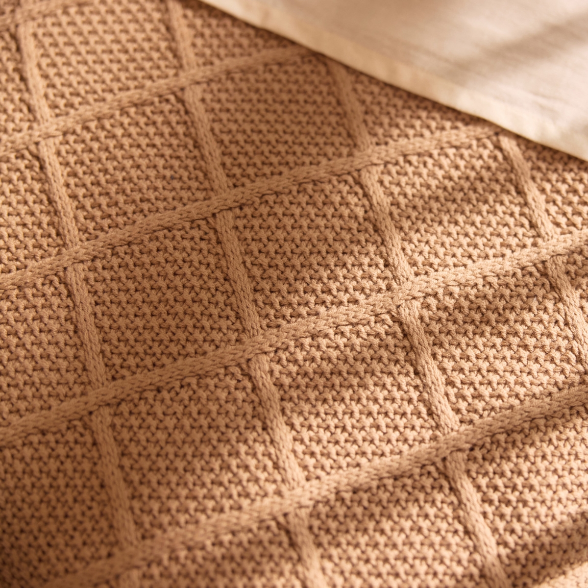 Couverture en polaire Check Knit Biscuit (75 x 100 cm) (Jollein) - Image 8
