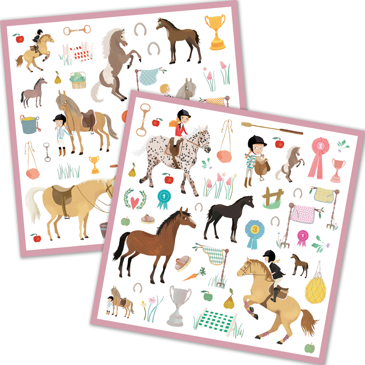 160 stickers Chevaux