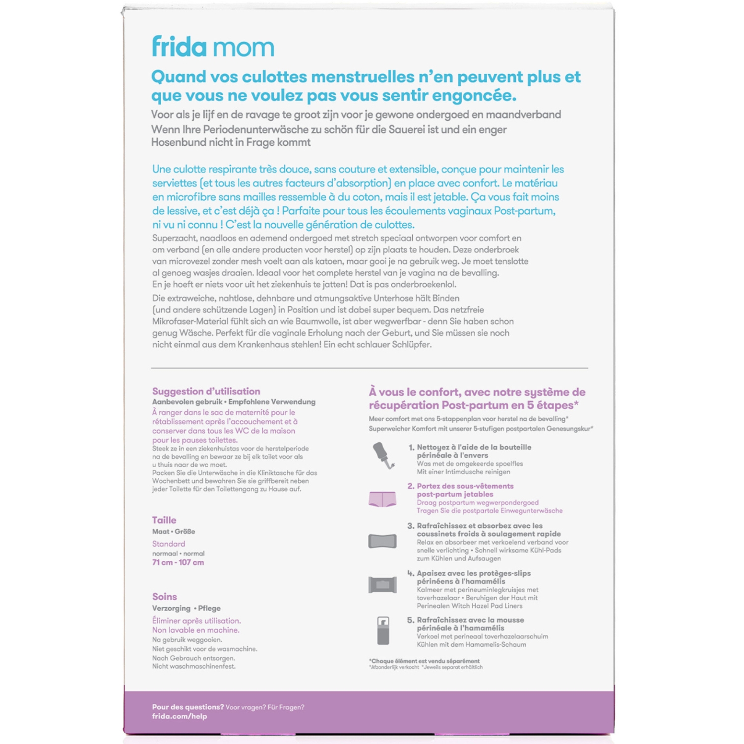 Lot de 8 sous-vêtements post-partum jetables (Frida) - Image 7