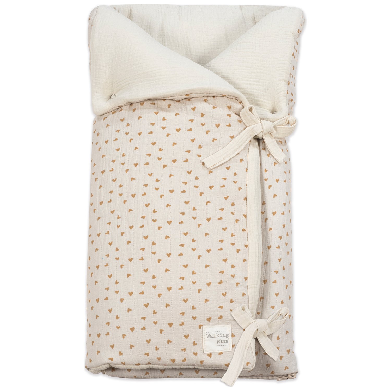 Walking Mum - Nid d'ange et couverture Coeurs Poppy Cannelle