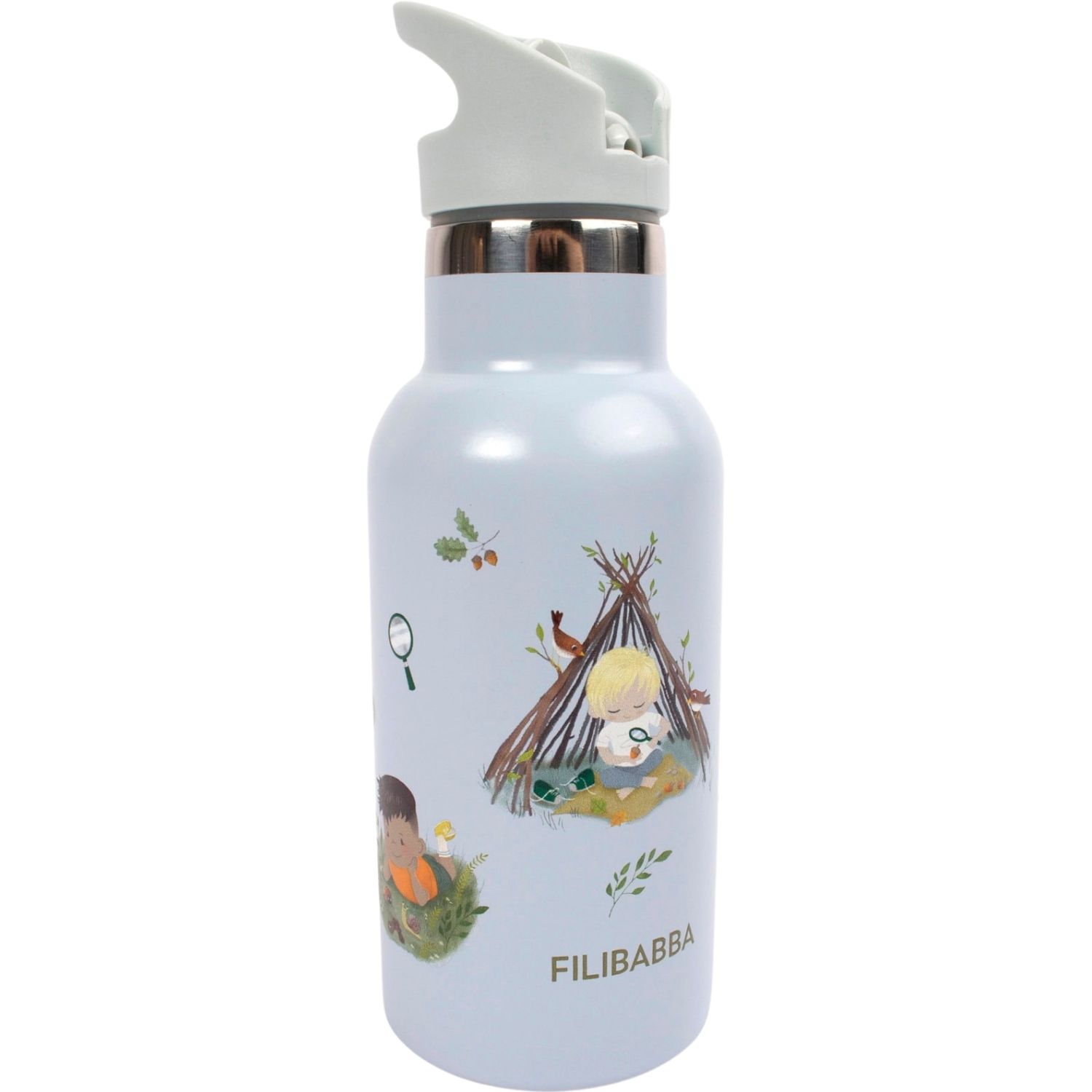 Gourde en acier inoxydable Petits Explorateurs (350 ml) (Filibabba) - Image 1