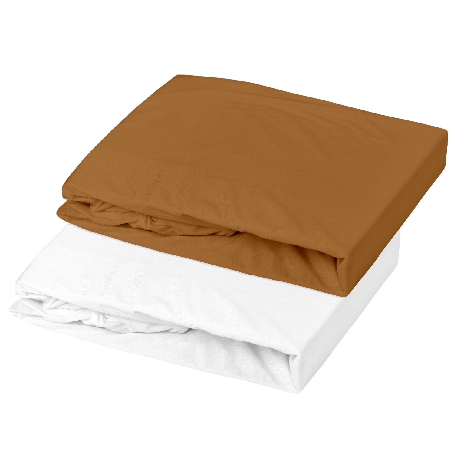 Mon P'tit Dodo - Lot alèse et drap housse Blanc-Caramel (70 x 140 cm)