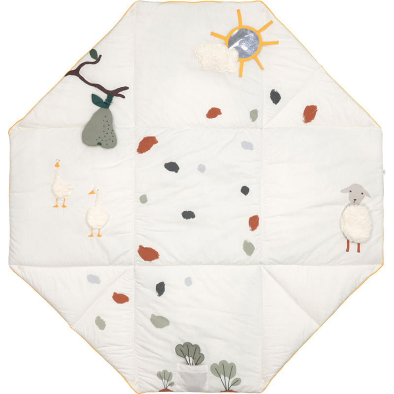 Tapis d´éveil 2 en 1 en coton bio Tiny Farmer (120 x 120 cm) (Lassig) - Image 1