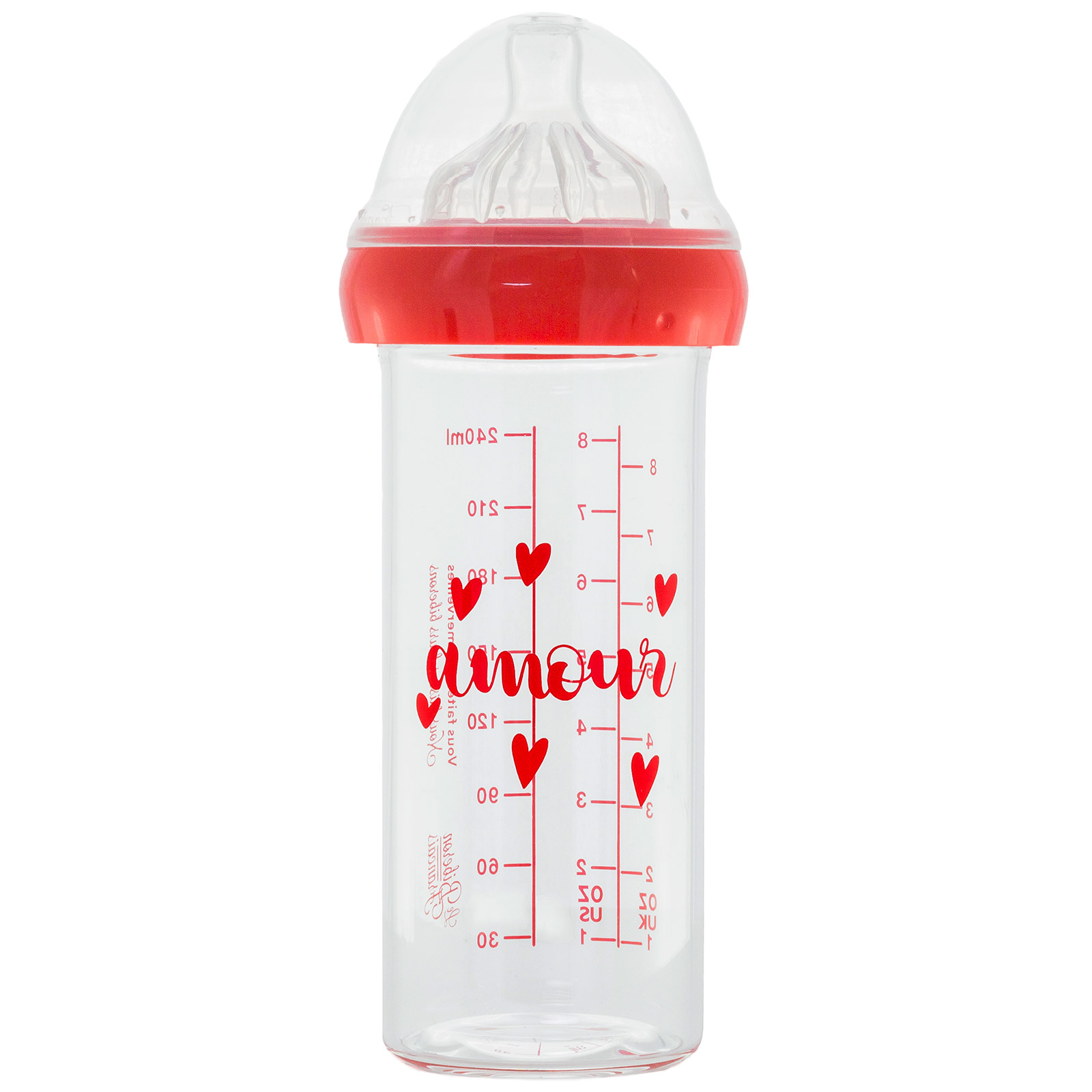 Le biberon français - Biberon en verre anti colique Amour (240 ml)