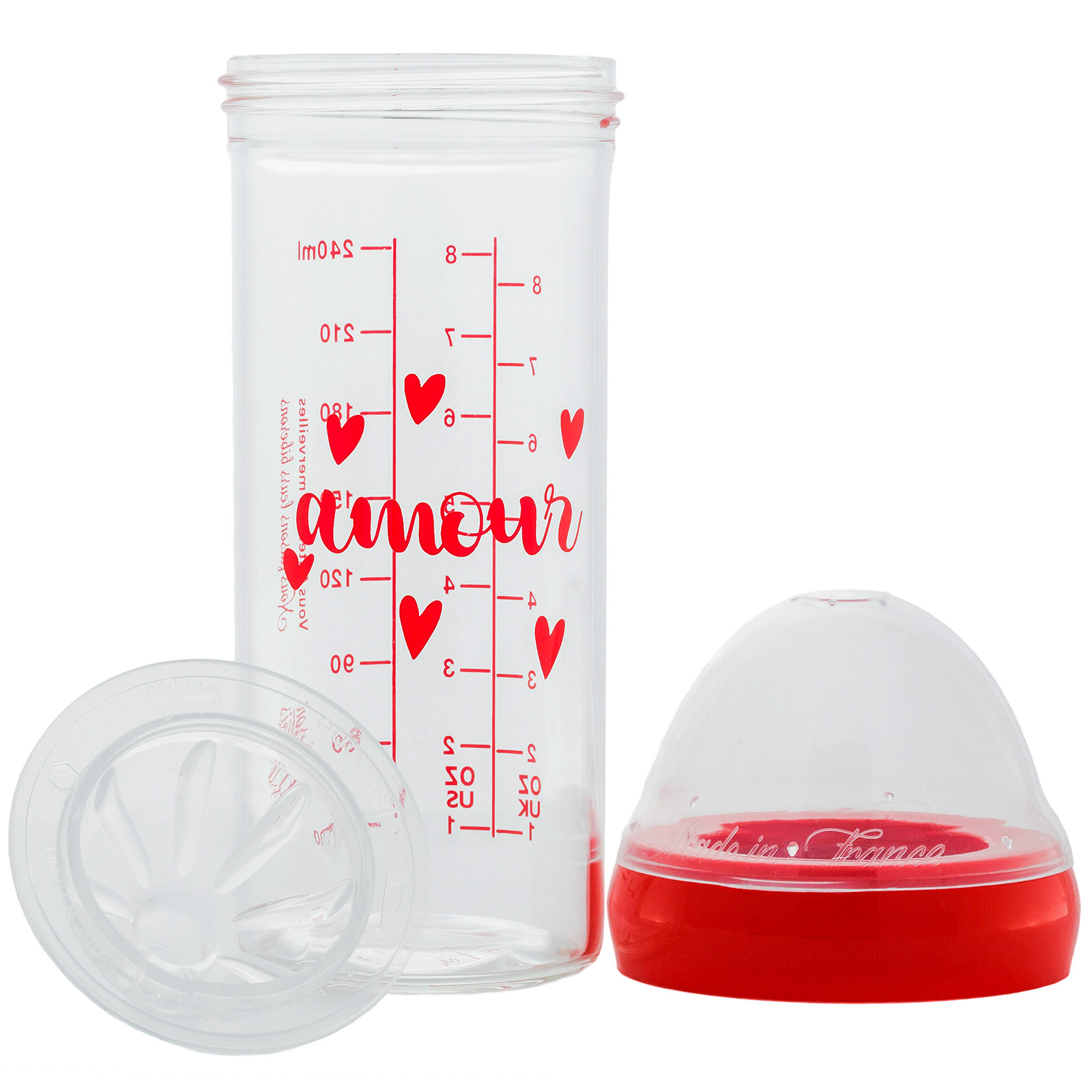 Biberon en verre anti colique Amour (240 ml) (Le biberon français) - Image 3