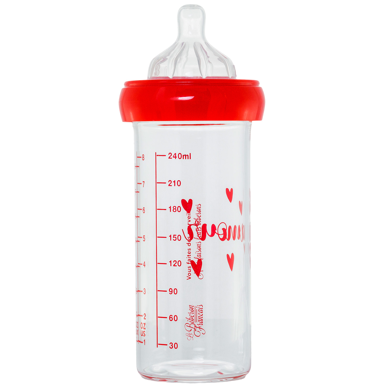Biberon en verre anti colique Amour (240 ml) (Le biberon français) - Image 4